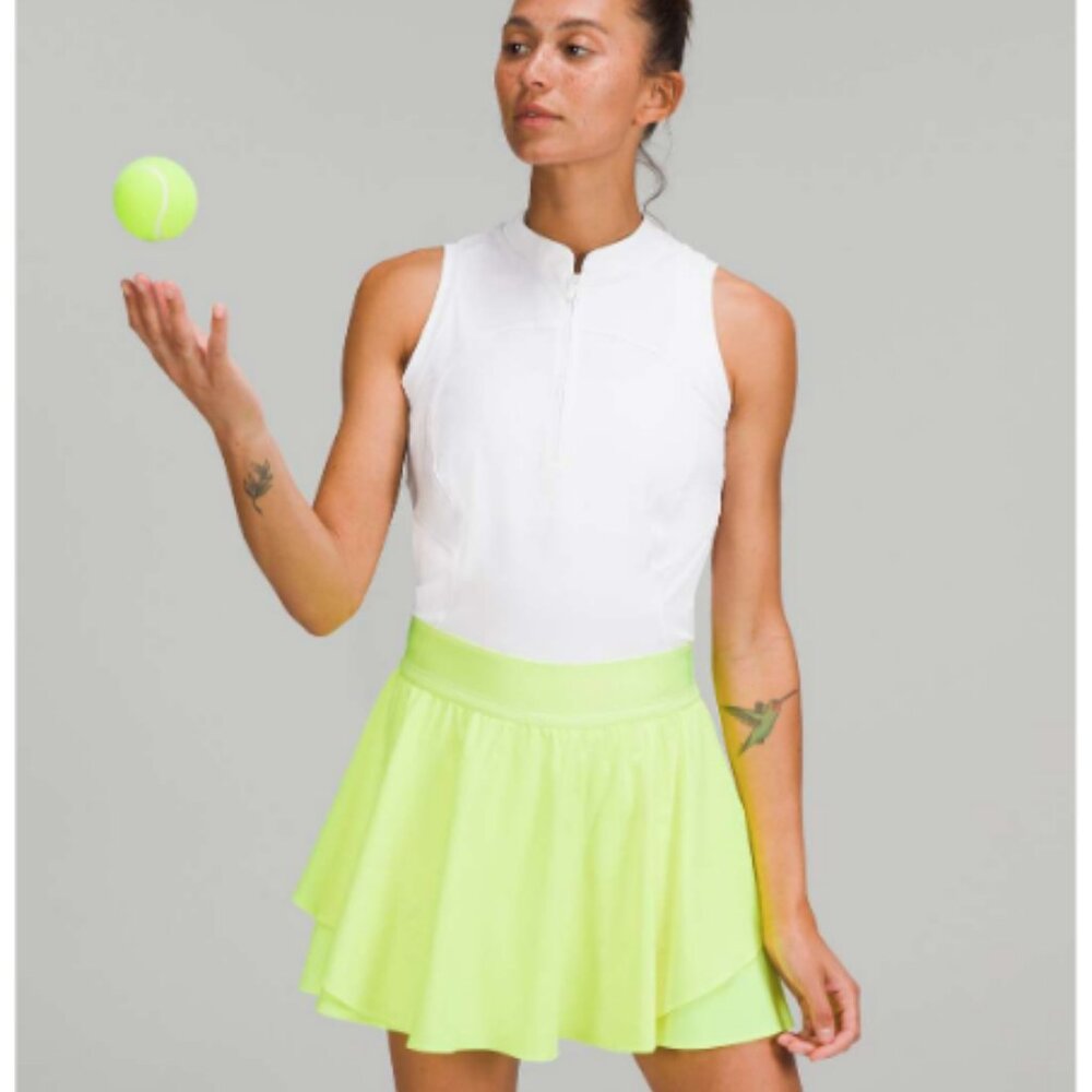 Lululemon Court Rival Perforated High-Rise Skirt Long Highlight Yellow - Picture 5 of 11